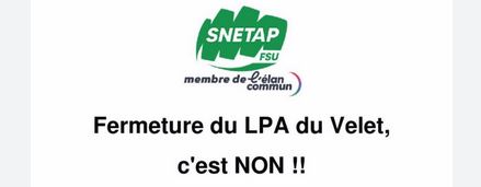 Non à la fermeture de l’EPL du Velet …  initiative des collègues de La Roche sur Foron à suivre, à faire voter dans vos CA !