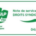 Pour votre bonne information : Droits syndicaux