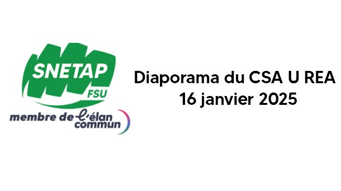 Diaporama du CSA du 16 janvier 2025