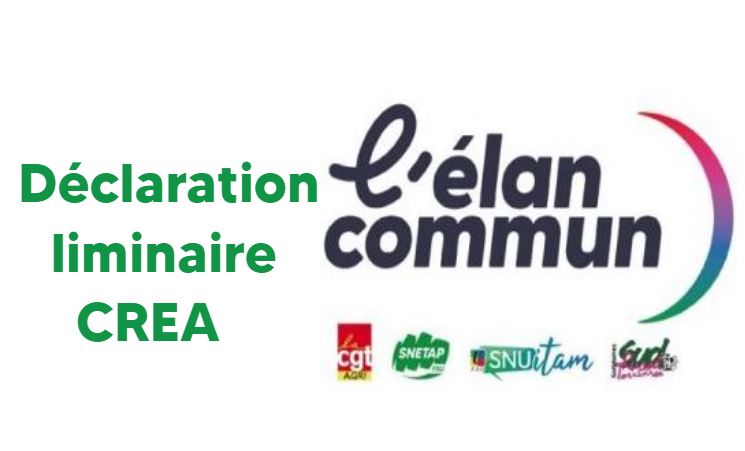 Déclaration liminaire de l&rsquo;Elan Commun au CREA du 26 mars 2026