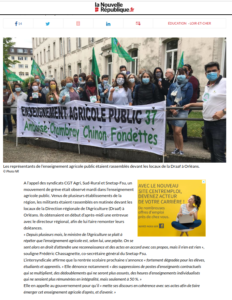 La NR parle du rassemblement devant la DRAAF à Orléans le 30 juin 2020