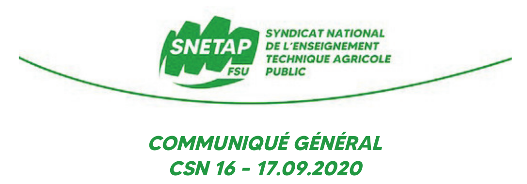You are currently viewing Communiqué du Conseil Syndical National