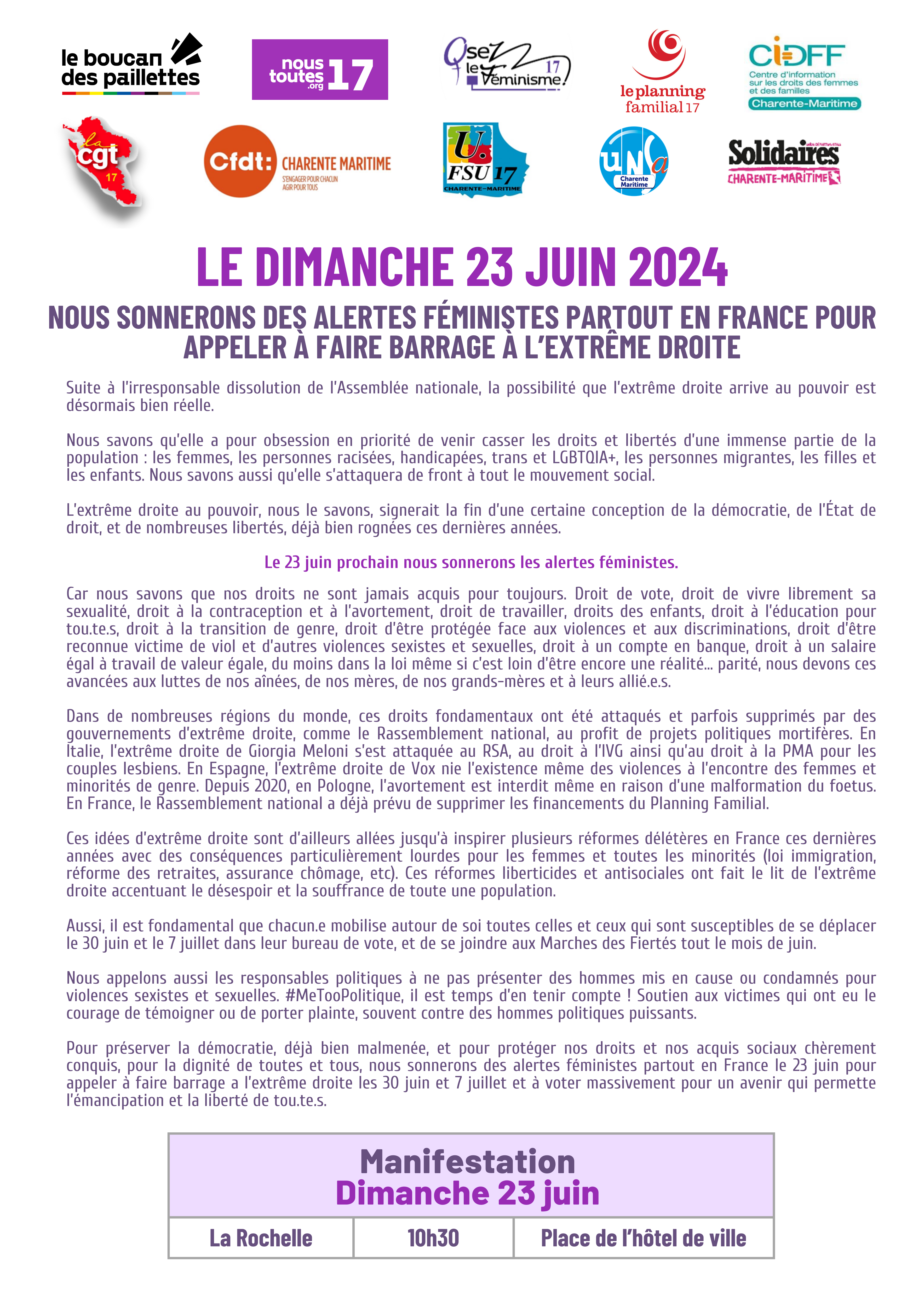 You are currently viewing 23 juin : Alertes féministes