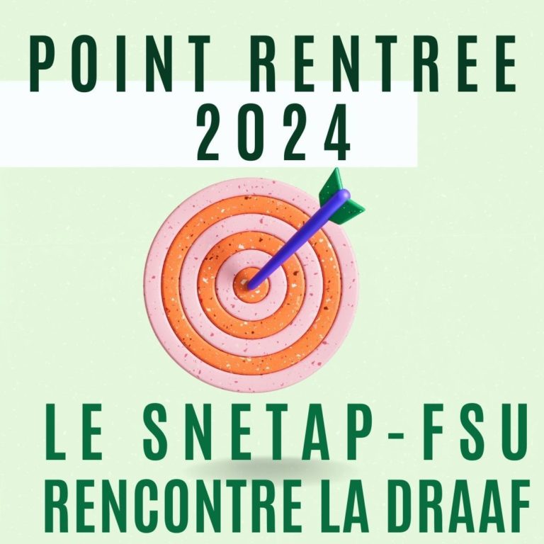 Lire la suite à propos de l’article Le SNETAP-FSU rencontre la DRAAF pour un point de rentrée 2024