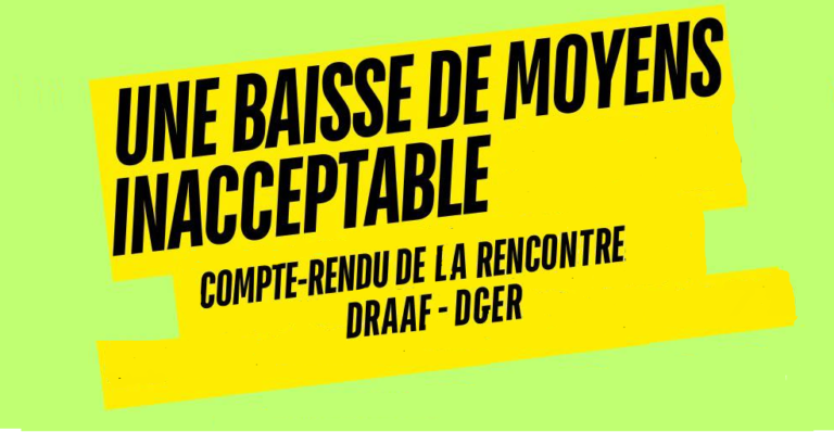 Lire la suite à propos de l’article LES ORGANISATIONS SYNDICALES RENCONTRENT ENFIN LA DRAAF… SANS RÉSULTAT