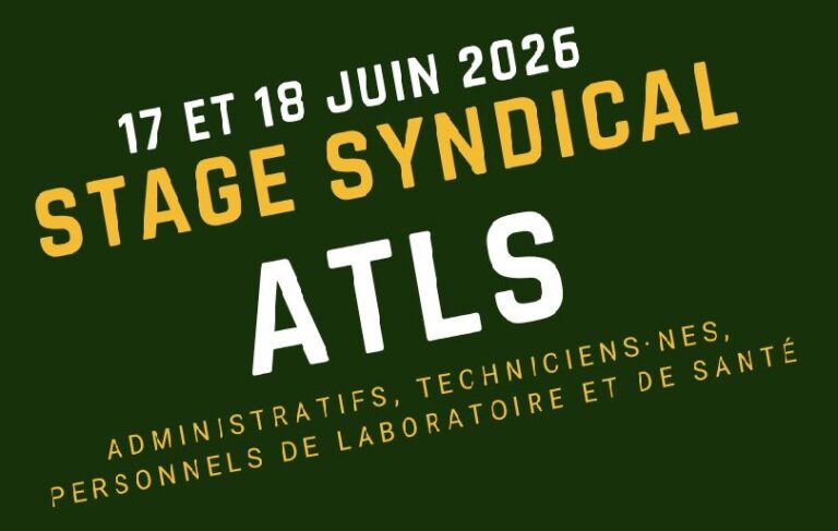 Lire la suite à propos de l’article ATLS – Stage syndical du SNETAP-FSU – les 17 et 18 juin 2026