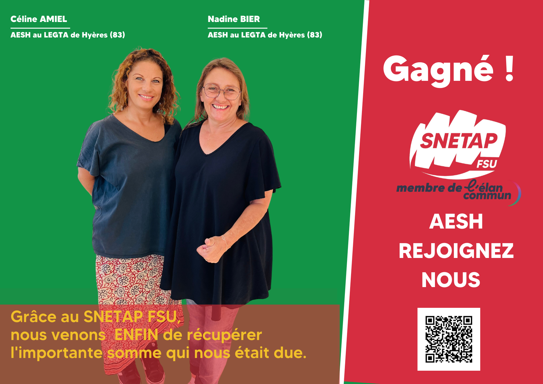 Lire la suite à propos de l’article les AESH de Hyères ont gagné grâce au Snetap !