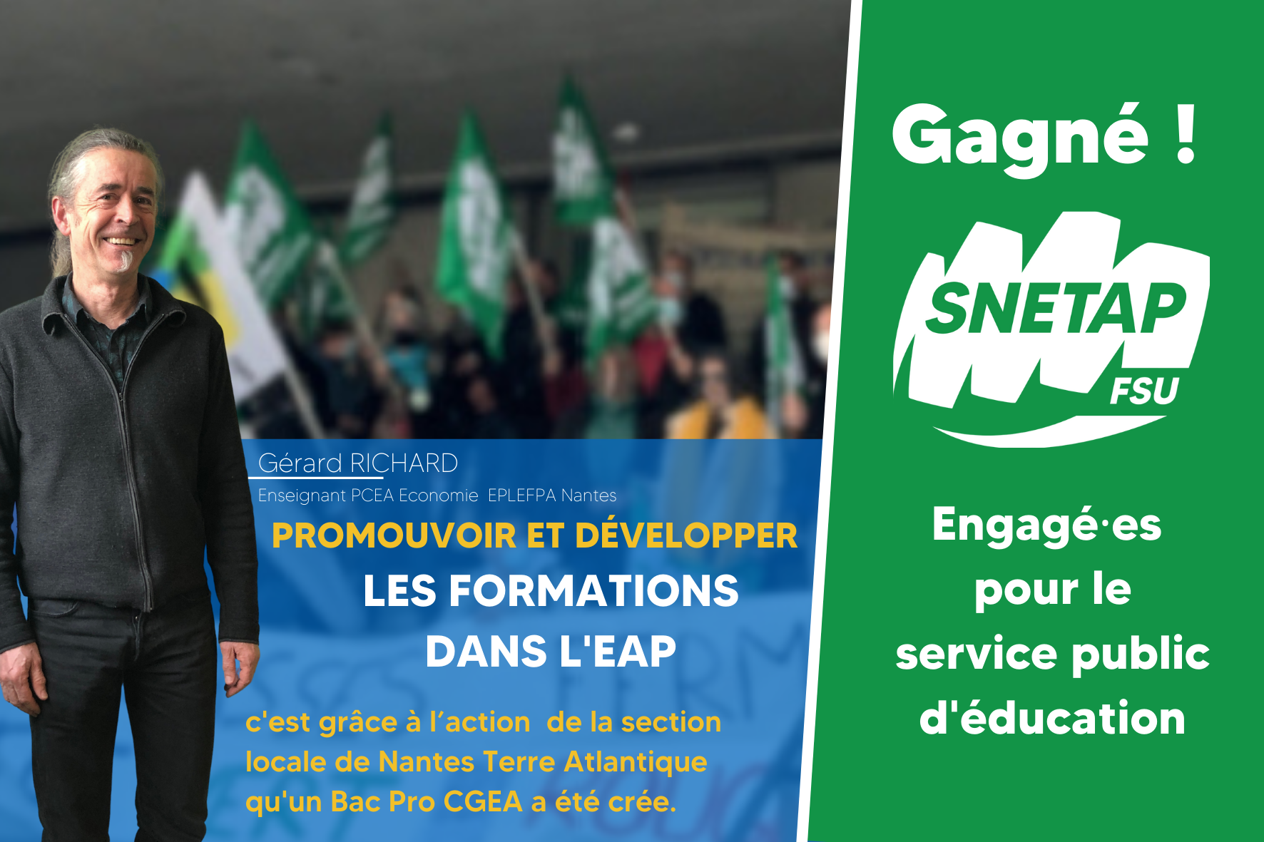Lire la suite à propos de l’article Gagné ! La création d’un BAC PRO CGEA au Lycée de Nantes Terre Atlantique